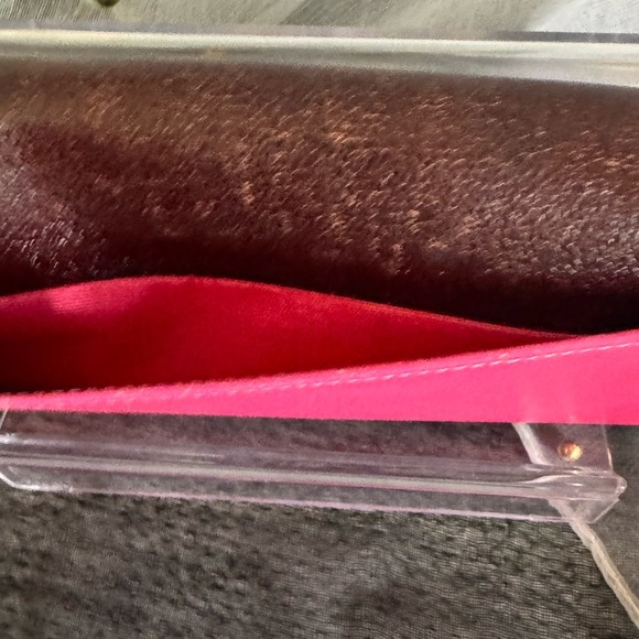 Samantha Thavasa Pink and Brown Wallet with Gold Accents - Picture 3 of 10